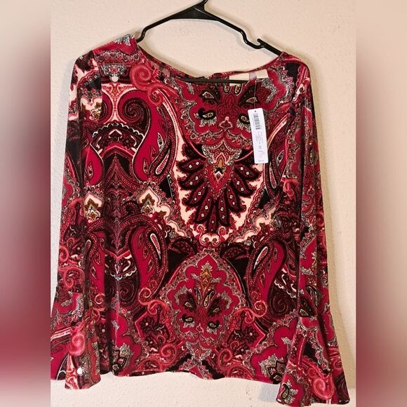 Chico's velvety long sleeve blouse size 0 NWT - Picture 1 of 7